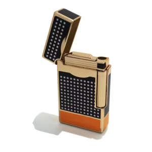 Classic Black and Gold Flat Cigar Lighter